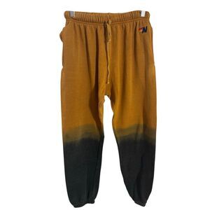 Aviator Nation Ombre Gold/Burnt Jogger Sweatpants Women's Medium